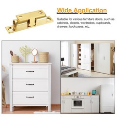 2Pcs 69.2mm Zinc Alloy Double Ball Tension Roller Catch for Cabinet Door Gold