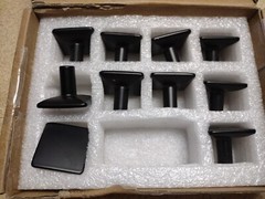 KOOFIZO Round Foot 1.25″ Square Cabinet Drawer Knob-Black Pull Handle, 10 Pack