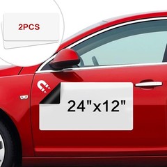 Blank Car Magnets, 24″ X 12″, 2 Pack Car Door Magnets Signs for Vehicle, Rounded