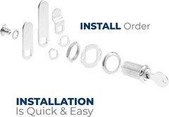 Stainless Steel Drawer and Cabinet Lock – 1-1/8 In. Length, 2 Keys Included