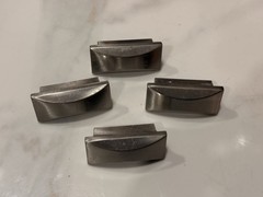 Modern Square Metal Cabinet Knobs, Brushed Silver Finish for Cabinets