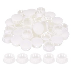 50pcs Nylon Hole Plugs, 4/5″ Round Drill Screw Hole Plugs Covers, White
