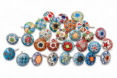 10 pcs Original Marrakesh colorful drawer knob mosaic ceramic pull cabinet knobs