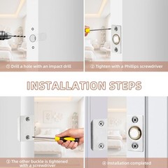 Adjustable Door Ball Catch Set 2 Pack Stainless Steel Magnetic Hidden Catch