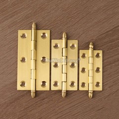 8PCS Solid Brass Crown Head Furniture Hinge Cupboard Wood Case Box Cabinet Hinge