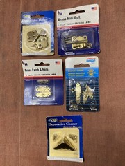 Lot of 27 Vintage Miniature Brass Hardware Packs – Ives, National, Lawrence- NOS
