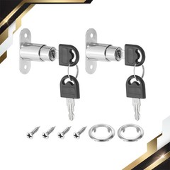 2 Pcs 22mm Drawer Desk Cabinet Push Plunger Lock Keyed Alike