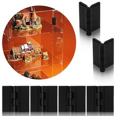 Rierdge 20 Pcs Plastic Hinges Black, Acrylic Hinges Mini Hardware for Box Han…
