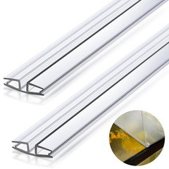 2 Pcs Clear PVC Piano Style Living Hinge 39.37 Inch Each Clear PVC Living Hinge