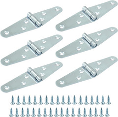 6 Pcs Heavy Duty Silver Strap Hinges 2″ Shed Gate Door Hinge Cabinet