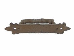 Large Victorian Door Handle Pull Cast Iron Fleur De Lis Accents Floral Rustic