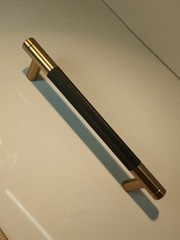 Champagne Bronze/Black Cabinet Handles knurled 5 Inch Hole Centers 5″ Holes