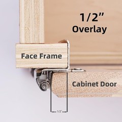 25 Pairs of Satin Brushed Nickel Self-Closing Cabinet Hinges – 1/2″ Overlay