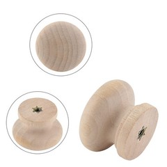 30 Pcs round Wooden Cabinet Knobs 1-1/8″ (28Mm) Unfinished Wooden Pulls K