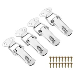 4Pcs 0.65″ Cold-rolled Steel Spring Loaded Toggle Latch W Lock and Screw Silver,