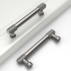 10 PCS 3.75″ 96mm Brushed Satin Nickel Cabinet Pulls Knurled Drawer Handles