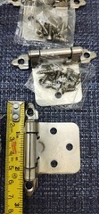 Self Closing Face Mount Silver Hinges. 19 Pair With Screws.