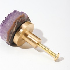 Amethyst Crystal Cluster Cabinet Knob Chrome Dresser Drawer Handle Pulls Cupboar