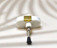 Oval Stone Brass Knob | Pull Handle | Drawer Knob | Furniture Knob | Cabinet …