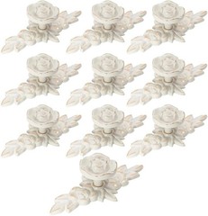 10pcs Rose Flower Cabinet Knobs Vintage Kitchen Shabby Chic Drawer Pull Handl…