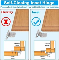 10-200PCS 3/8″ Kitchen Door Cabinet Hinges Self Closing Offset Inset Face Mount