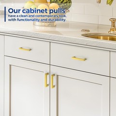 2 Pack Gold 3.75 Inch 96mm Square Cabinet Drawer Pulls Stainless Steel Handles