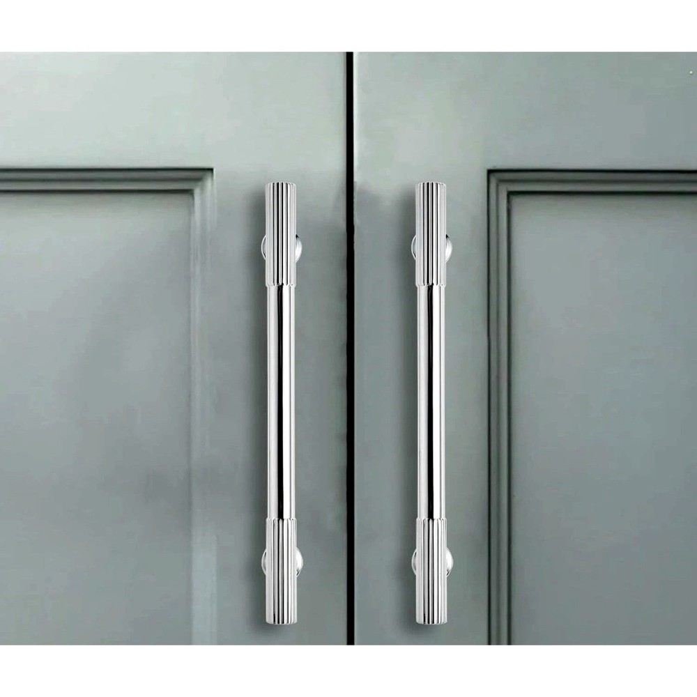 9 PCS 3-3/4 Inch Polished Chrome Cabinet Pulls Solid Heavy-Duty Drawer Handles