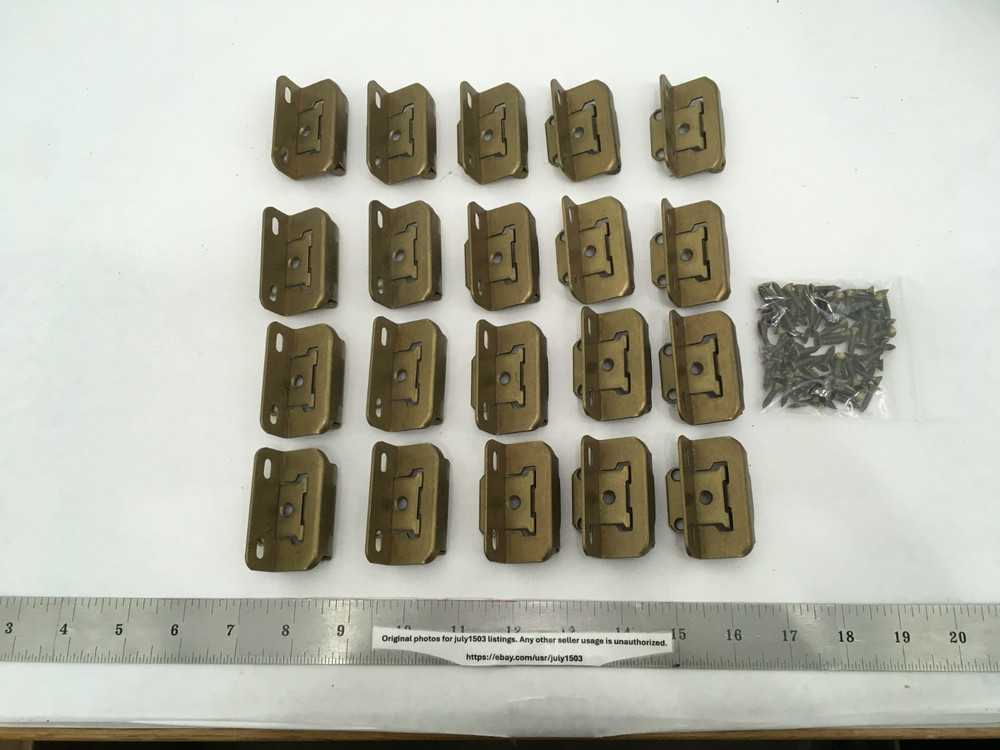 (20) USED Amerock BP7550-BB Hinge Self-Closing 1/2″ Overlay BURNISHED BRASS (Y)