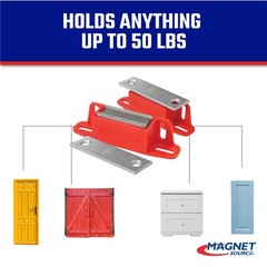 Master Magnetics Ceramic Universal Magnet Latch with Strike-Plate – Strong He…