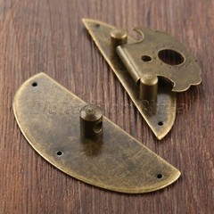 Vintage Wooden Cabinet Chest Jewelry Box Latch Hasps Lock Clasp Latches Hardware
