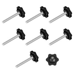 8Pcs Clamping Screw Knob, M6 x 45mm Hex Shaped Star Knob, 25mm Dia