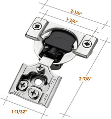 50 Pack 25 Pair 1/2 Inch Overlay Soft Close Kitchen Cabinet Hinges Stainless Ste