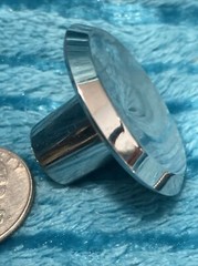 Vintage 50s 60s Hyer Mid Century Chrome 1.5 in. Round Concave Bevelled Knob Pull