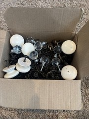 Lot of 68 Metal, Wood, Glass Drawer Knobs Cabinet Pulls Mixed Look