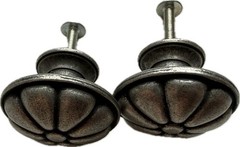 2x Cupboard Drawer Knob Pull 1-3/8″ Spoke Design Pewter Kitchen Bathroom Dresser