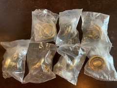 CABINET KNOBS Antique Brass finish Round 3D effect Lot x7pks unbranded