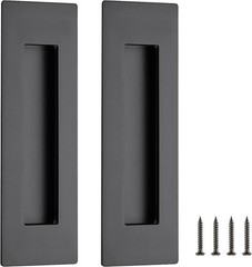 2 Pack Black Sliding Closet Door Handles Black Flush Pulls 7in Length Recesse…