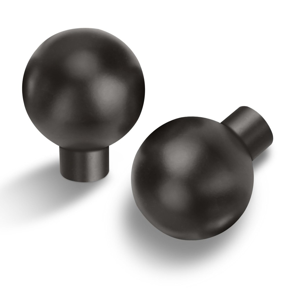 10 PCS Matte Dark Gunmetal Gray Cabinet Knobs 1 Inch Single Hole Solid