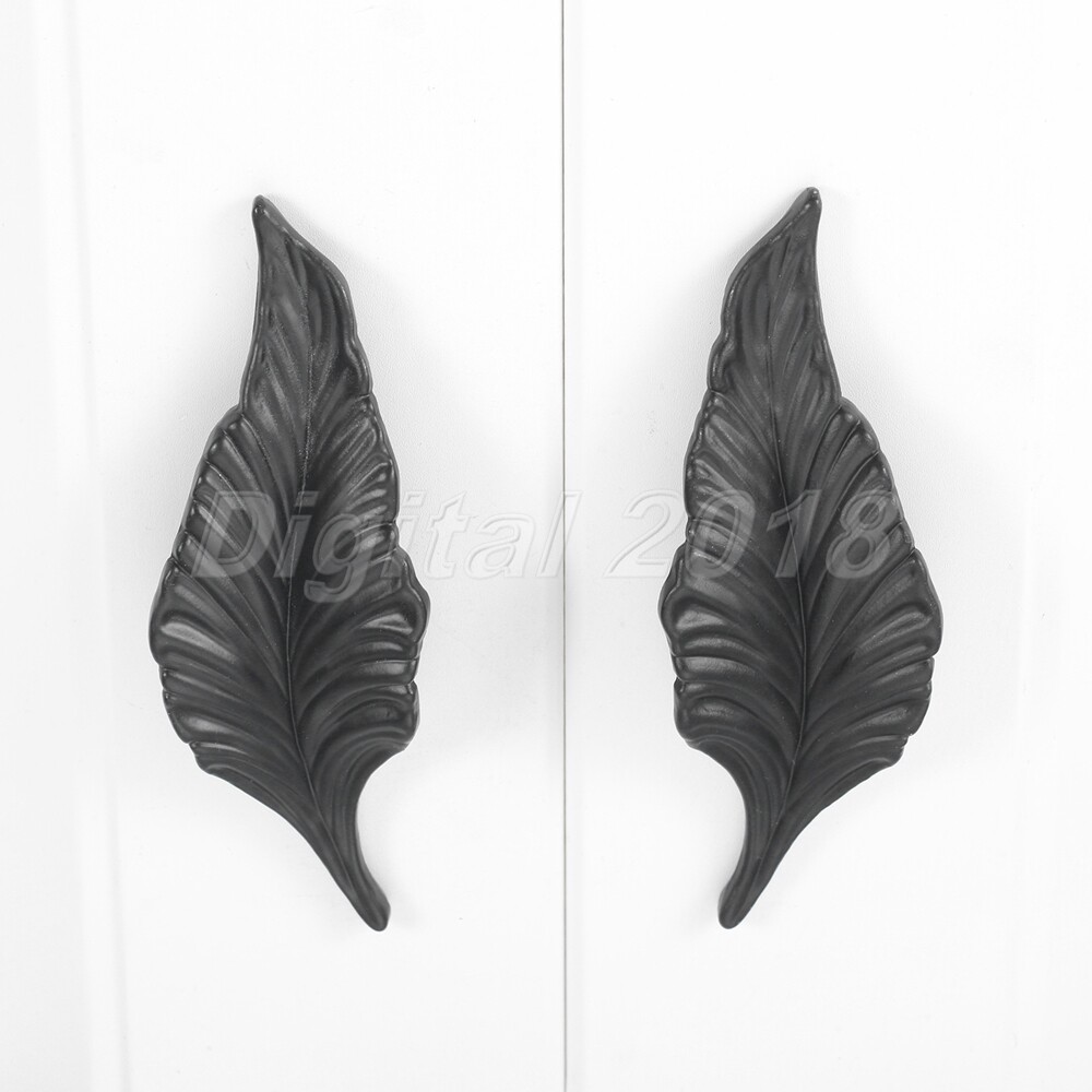 2Pc Leaves Furniture Handle Cabinet Drawer Wardrobe Door Knob Furniture Hardware