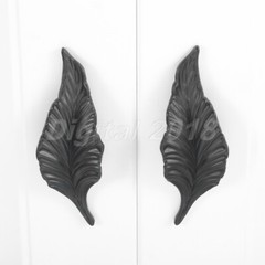 2Pc Leaves Furniture Handle Cabinet Drawer Wardrobe Door Knob Furniture Hardware