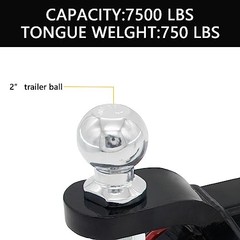 Trailer Hitch Ball Mount with Tow Shackle and 3/4″ Hitch Pin A-With Shackle