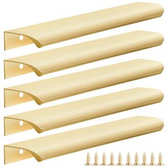 Malimali 5 Pack 7.87″ Gold Edge Finger Pulls for Cabinets, Drawer