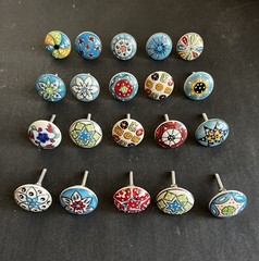 25 PC of Multicolour Colorful Ceramic Knobs by theCarnatico