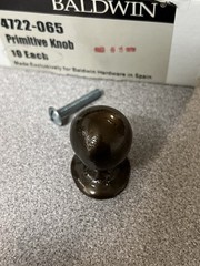 BALDWIN Primitive Cabinet Knob ( Pack of 10 ) 4722-065 NOS Patina Brass Finish