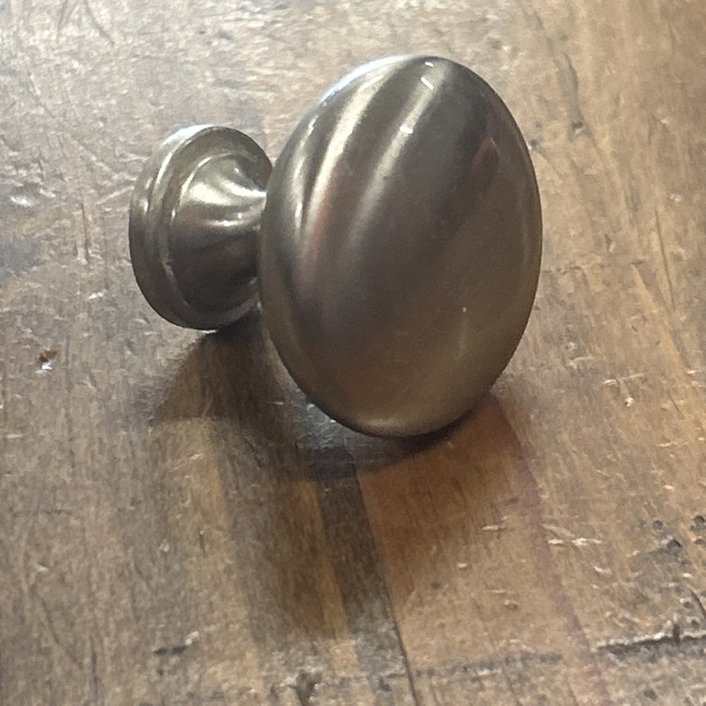 1 1/8 Silver Tone Drawer Pull Chrome Knob