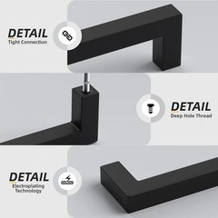 Elegant 35pc 5 Inch Black Drawer Pulls Stainless Steel Modern Cabinet Handles