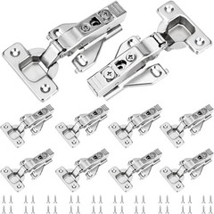 10 Pack 1/2” Overlay Face Frame Soft Close Hidden Cabinet Hinges, 105 Degree 3D