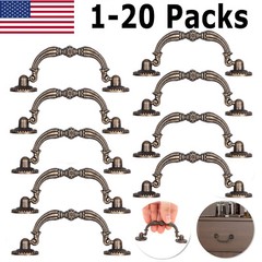 1-20PCS Drop Bail Dresser Handles Drawer Pulls Rustic Antique Black Bronze Pull