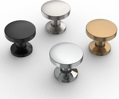 9BUILD 10 Pack 1.2 Inch Brushed Satin Nickel Cabinet Knobs – Round Kitchen & Dre
