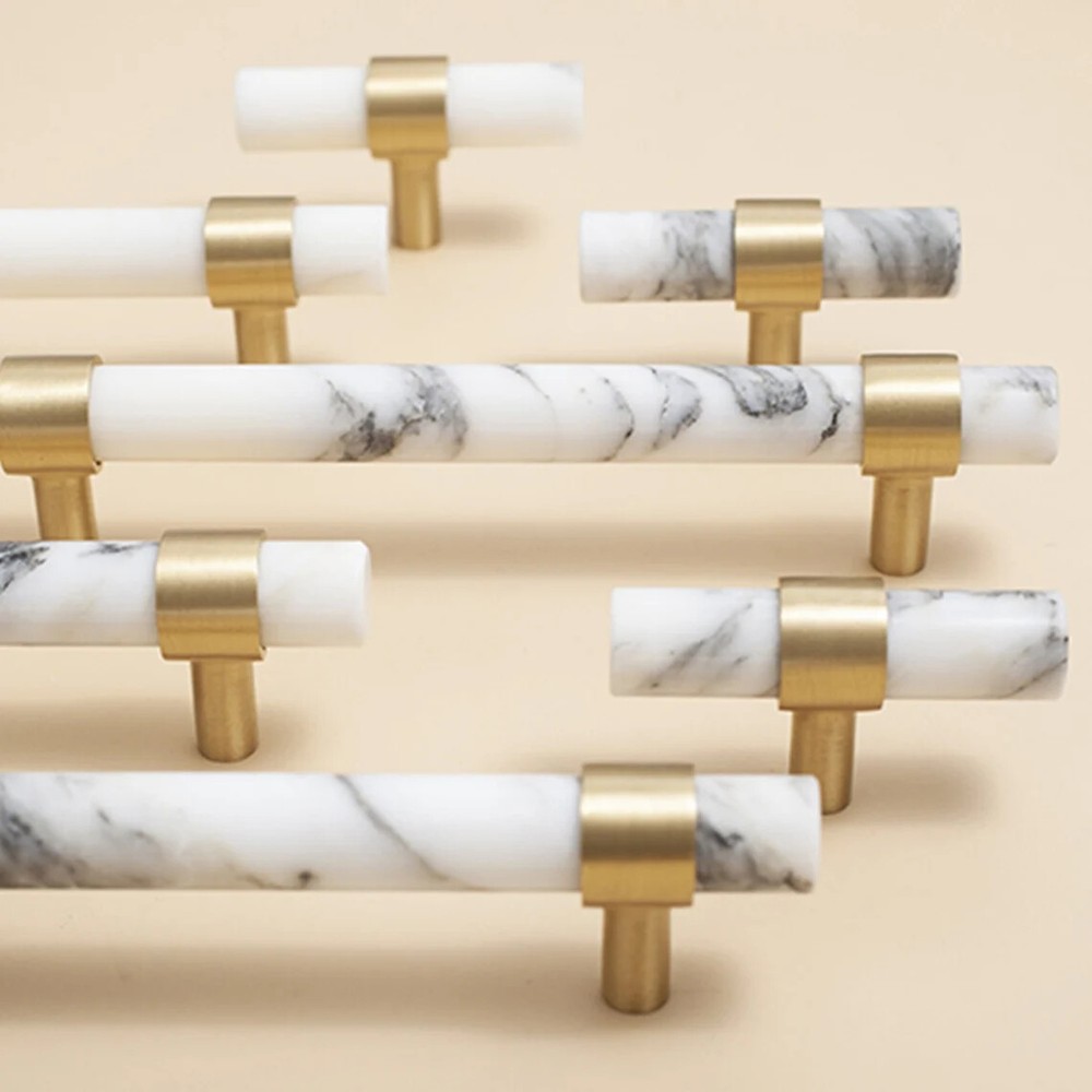 Marble Kitchen Cabinet Pull Dresser Drawer Pulls Knob Closet Handle N212
